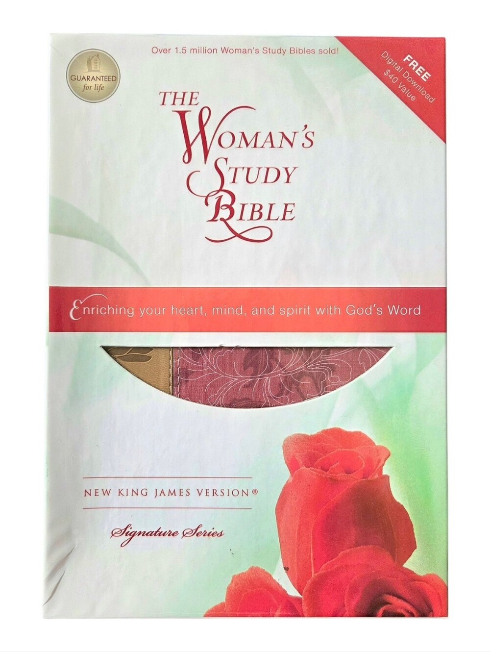 The Womans Study Bible NKJV Signature Series Pink Cafe Au Lait Leathersoft 2nd E